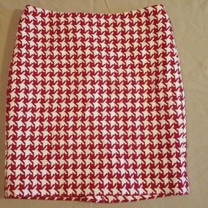Talbots Red and White Skirt